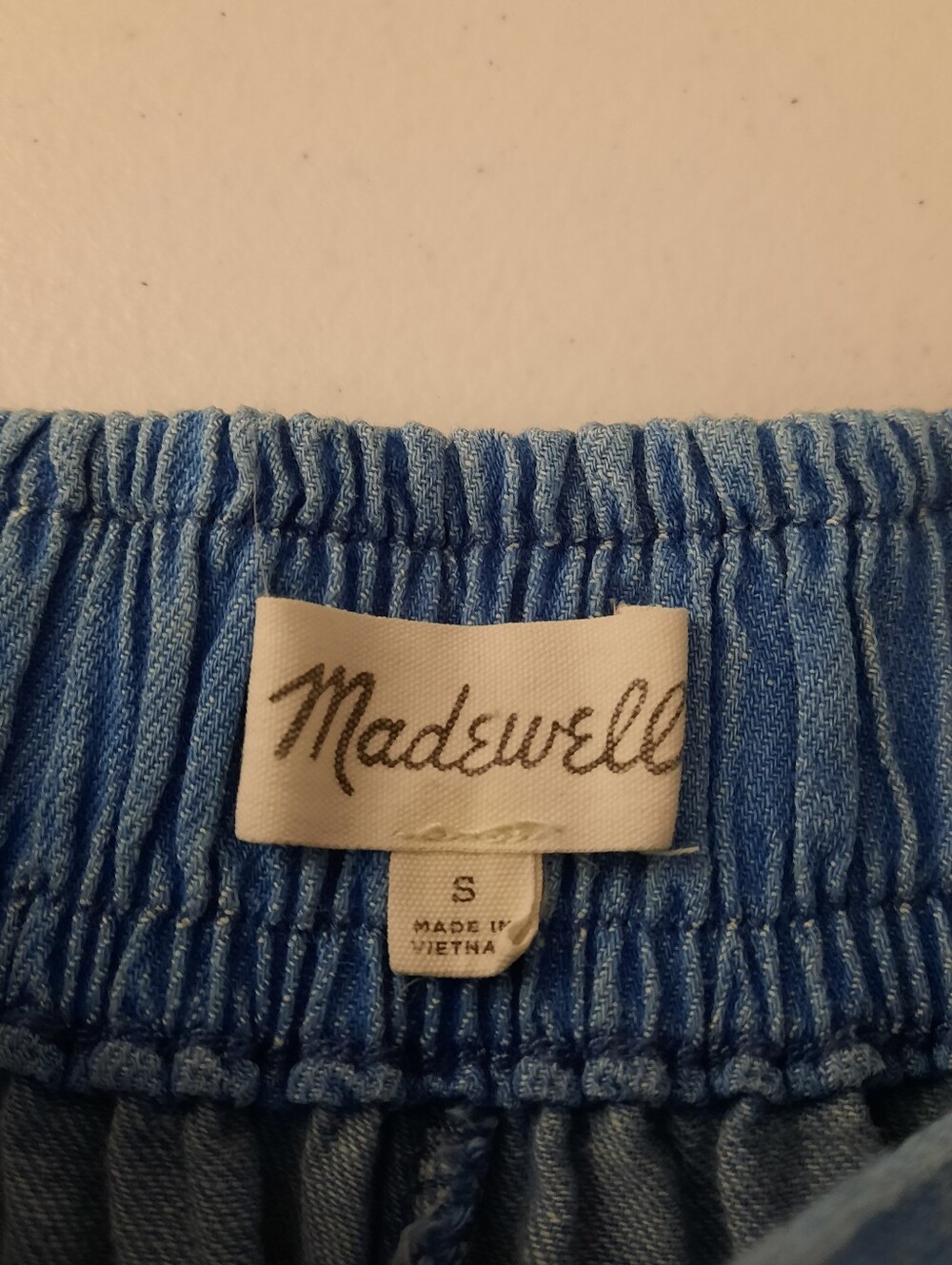 Madewell Chambray Huston High Rise Pull On Wide Leg Crop Pants size Small - Picture 7 of 16